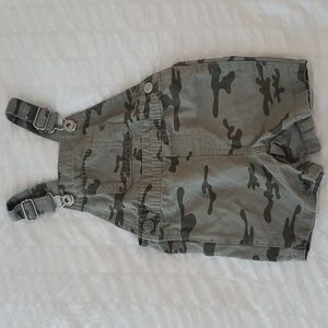 George Green Camo Print Kids Overalls